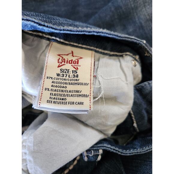 L.A Idol Women's Blinged Out Boot Cut Denim Jeans 15 W37 L34 - Picture 7 of 7